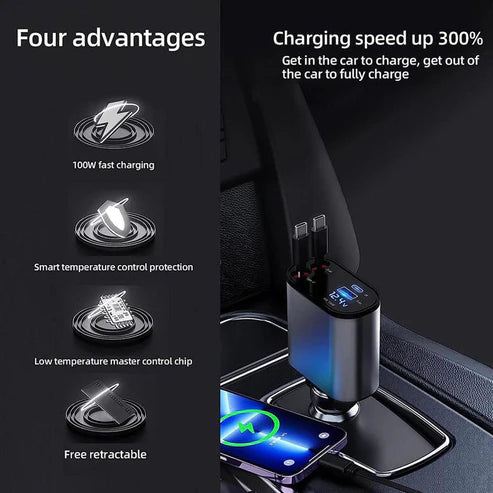 4 in 1 Retractable Charger (KSA Special / Suadia Arabia )